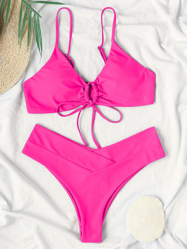 Swimwear- Leisure Bliss: 2 Piece Bikini Set - Stylish Swimwear for Women- - Pekosa Women Clothing