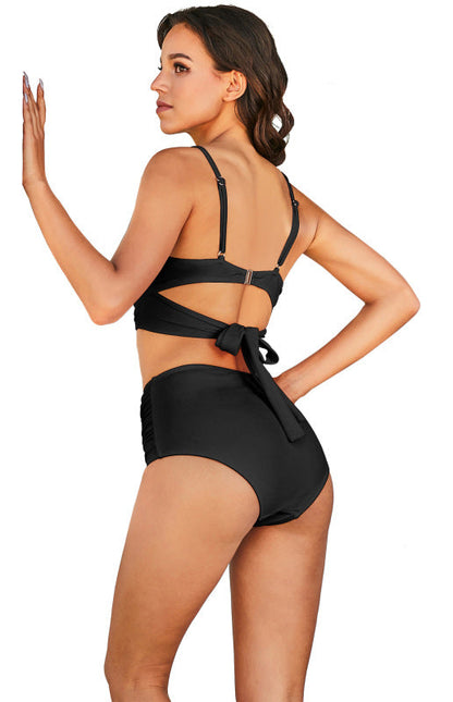 Swimwear- Sporty Chic: Versatile High Waist Tankini Swimsuit for Any Occasion- - Pekosa Women Clothing