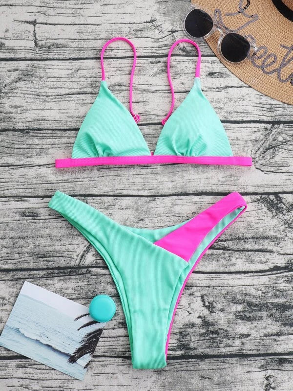 Swimwear- Summer just got hotter with our Colorblock Boho 2 Piece Bikini Swimwear- - Pekosa Women Clothing