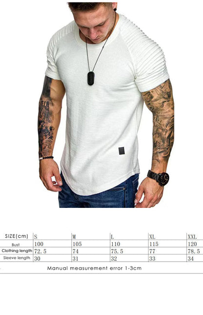 T-Shirts- Athletic Essential Solid Muscle Tee for Men's Gym Workouts- - Pekosa Women Clothing