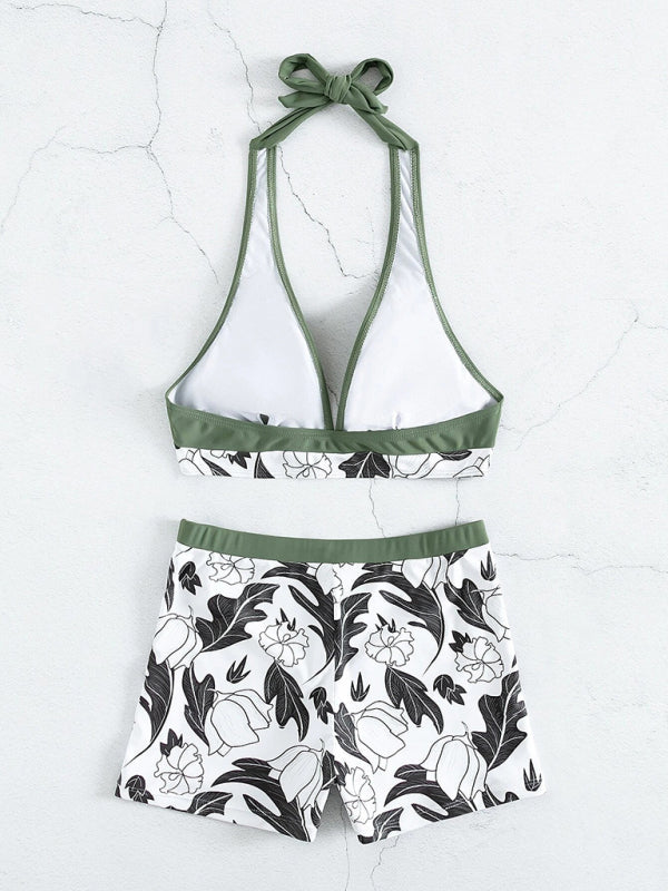 Tankini Set- Tropical Romance: Two Piece Tankini Set for a Dreamy Summer- - Pekosa Women Clothing