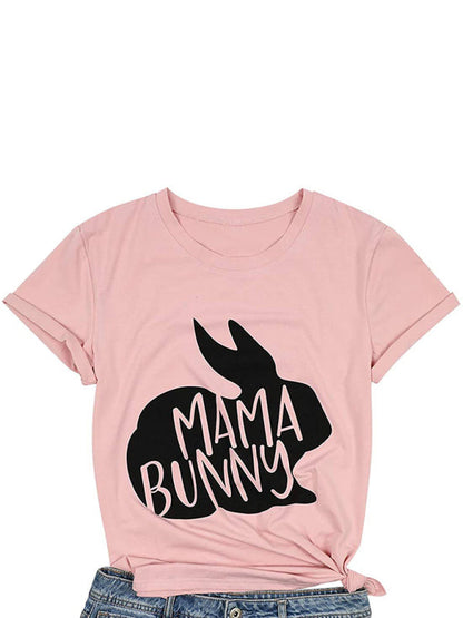 Tees- Easter Holly Week in a Women's Mama Bunny Tee- - Pekosa Women Clothing