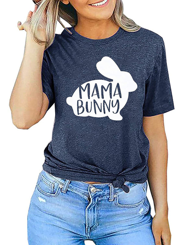 Tees- Easter Holly Week in a Women's Mama Bunny Tee- - Pekosa Women Clothing