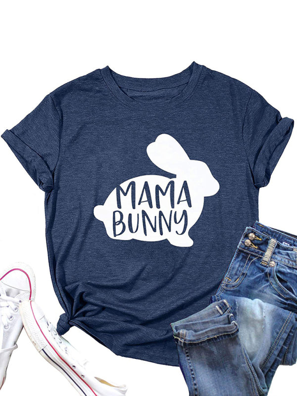 Tees- Easter Holly Week in a Women's Mama Bunny Tee- - Pekosa Women Clothing