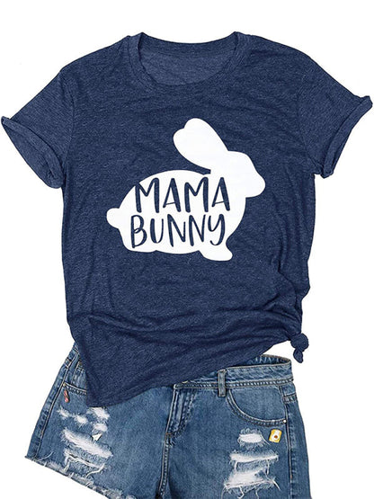 Tees- Easter Holly Week in a Women's Mama Bunny Tee- - Pekosa Women Clothing