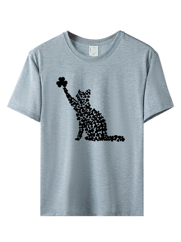 Tees- Women's St. Paddy's Day Luck Tee- Charcoal grey- Pekosa Women Clothing