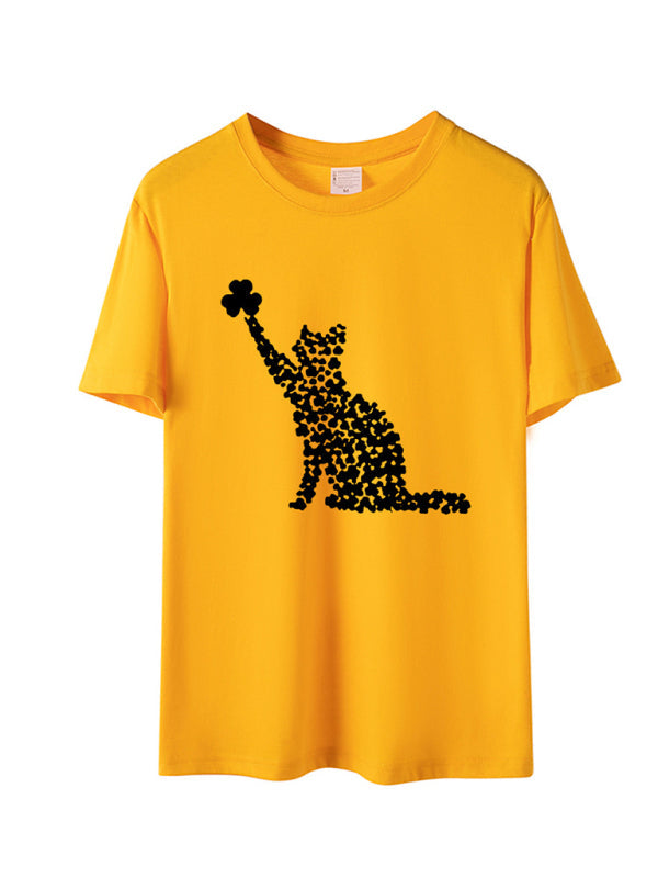 Tees- Women's St. Paddy's Day Luck Tee- Yellow- Pekosa Women Clothing