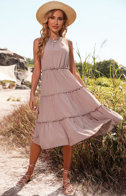 Tiered Dress- Feminine and Stylish Tiered Midi Dress: Versatile for Any Occasion!- - Pekosa Women Clothing