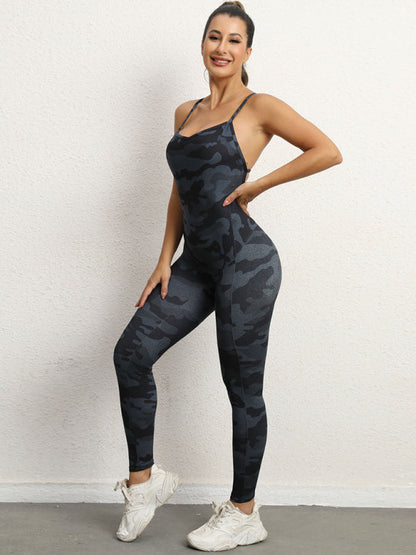 Tight Pantsuits- Solid Butt Lifting Tight Jumpsuit Unitard- - Pekosa Women Clothing