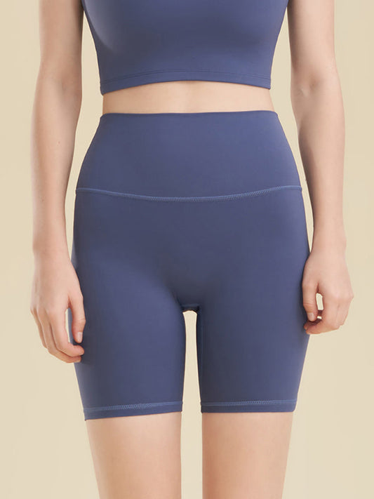 Tight Shorts- Solid Butt Lifting Tight Shorts- Blue- Pekosa Women Clothing