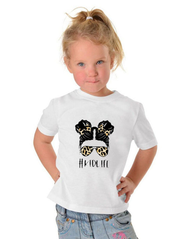 Top- Celebrate Mom in Style with Our Children's Cartoon Print T-Shirt- Khaki- Pekosa Women Clothing