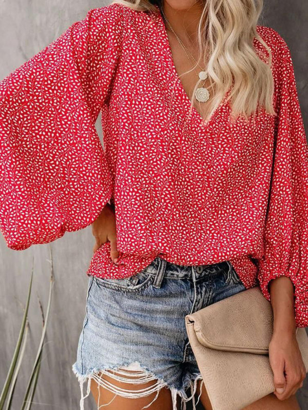 Top- Effortlessly Chic: The Floral Office Tunic Top for Women- - Pekosa Women Clothing