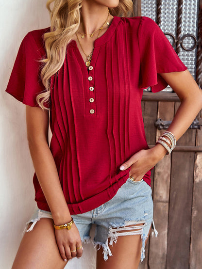 Tops- Feel Confident and Empowered with Our Gorgeous Flare Sleeve Blouse!- - Pekosa Women Clothing