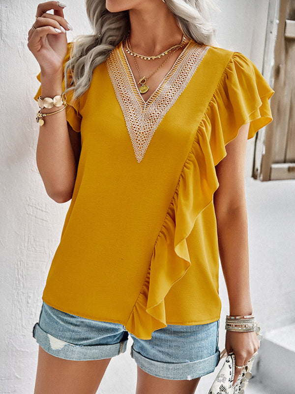 Tops- Summer Casual Blouse - Women's Top- - Pekosa Women Clothing