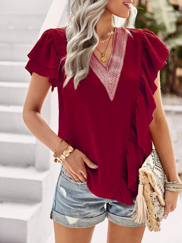 Tops- Summer Casual Blouse - Women's Top- - Pekosa Women Clothing