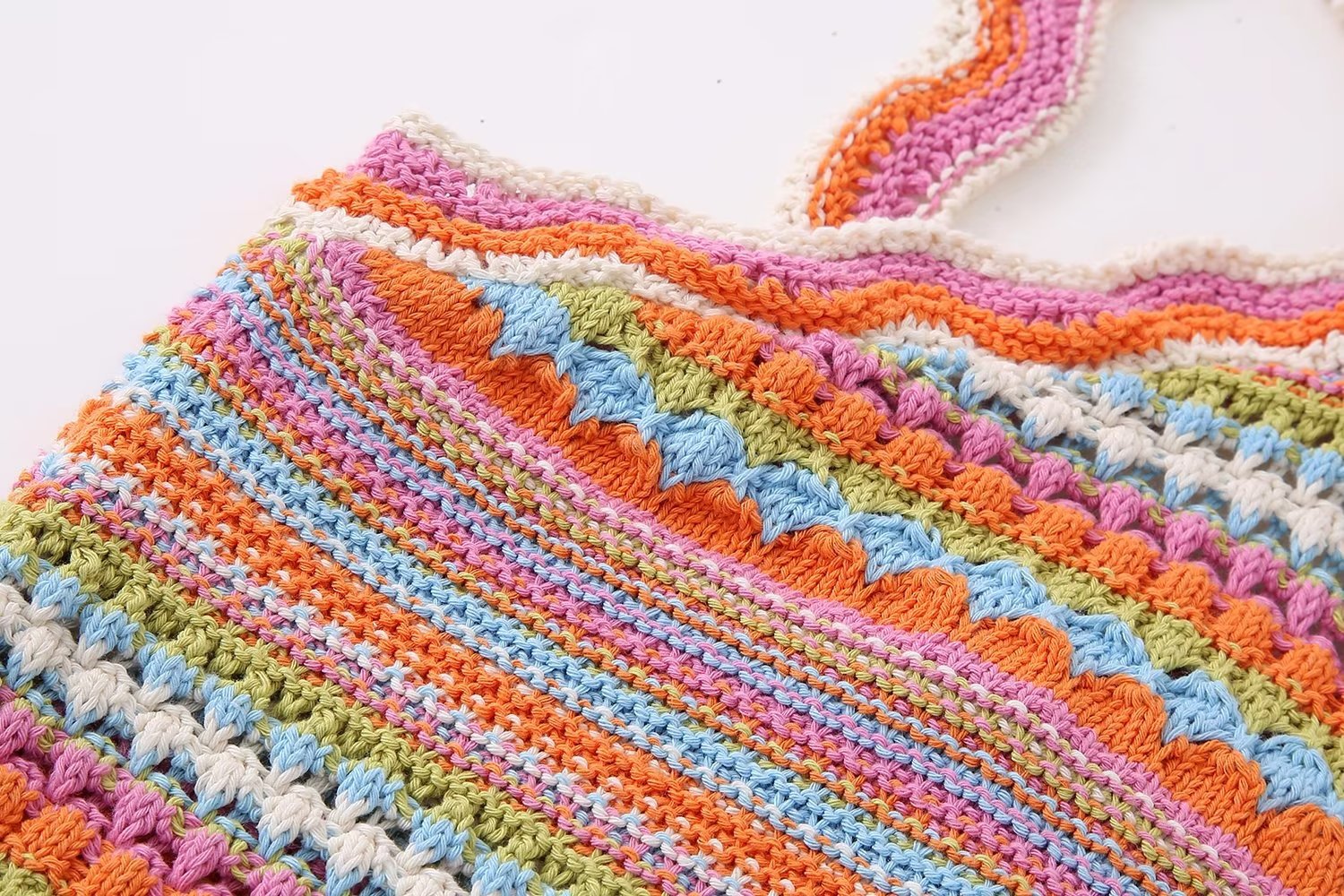 Tops- Trendy Crochet Crop Top: Open Back, Criss Cross Front Tank Blouse- - Pekosa Women Clothing