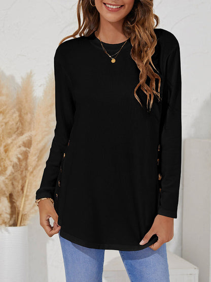 Tops- Versatile and Chic: Our Casual T-Shirt for Women- Black- Pekosa Women Clothing