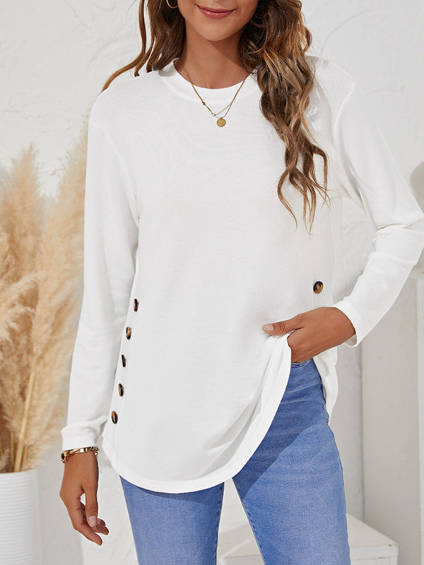 Tops- Versatile and Chic: Our Casual T-Shirt for Women- White- Pekosa Women Clothing