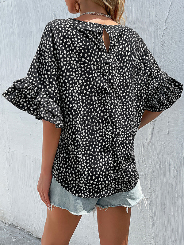 Tops- Wild Grace Leopard Print Blouse - Perfect for Casual or Dressy Occasions- - Pekosa Women Clothing