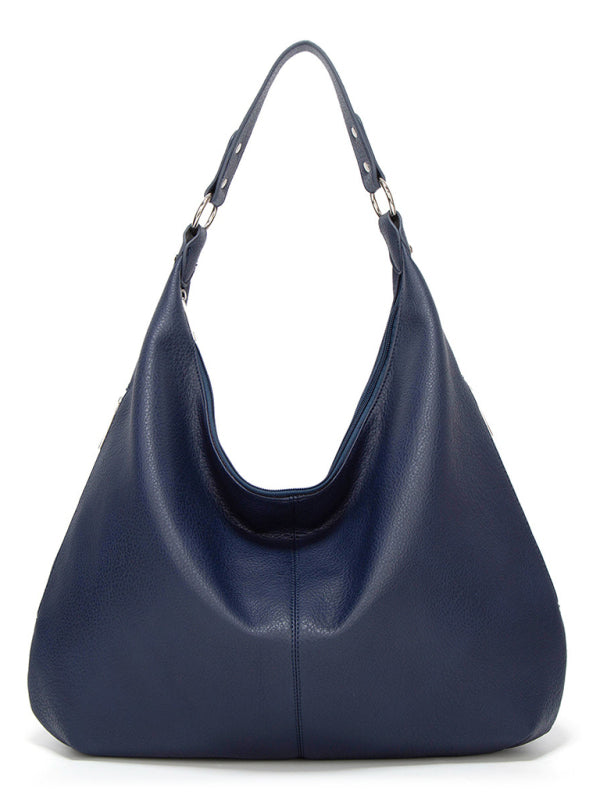 Tote Bags- Tote Shoulder Hobo Bag in Faux Leather- - Pekosa Women Clothing