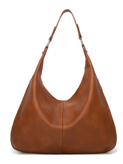 Tote Bags- Tote Shoulder Hobo Bag in Faux Leather- - Pekosa Women Clothing