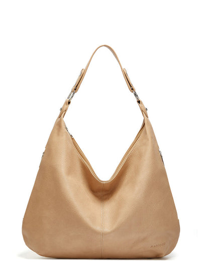 Tote Bags- Tote Shoulder Hobo Bag in Faux Leather- - Pekosa Women Clothing