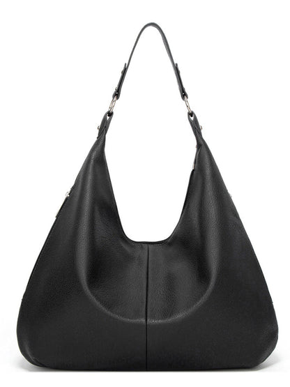 Tote Bags- Tote Shoulder Hobo Bag in Faux Leather- - Pekosa Women Clothing