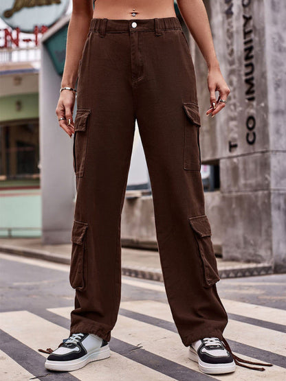 Trousers- Hiking Cargo Pants for Women - Perfect for Outdoor Adventures- Coffee- Pekosa Women Clothing