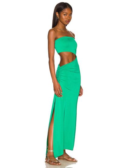 Tube Dresses- Summer Ombre in a Strapless Cutout Maxi Dress for Your Vacation- - Pekosa Women Clothing