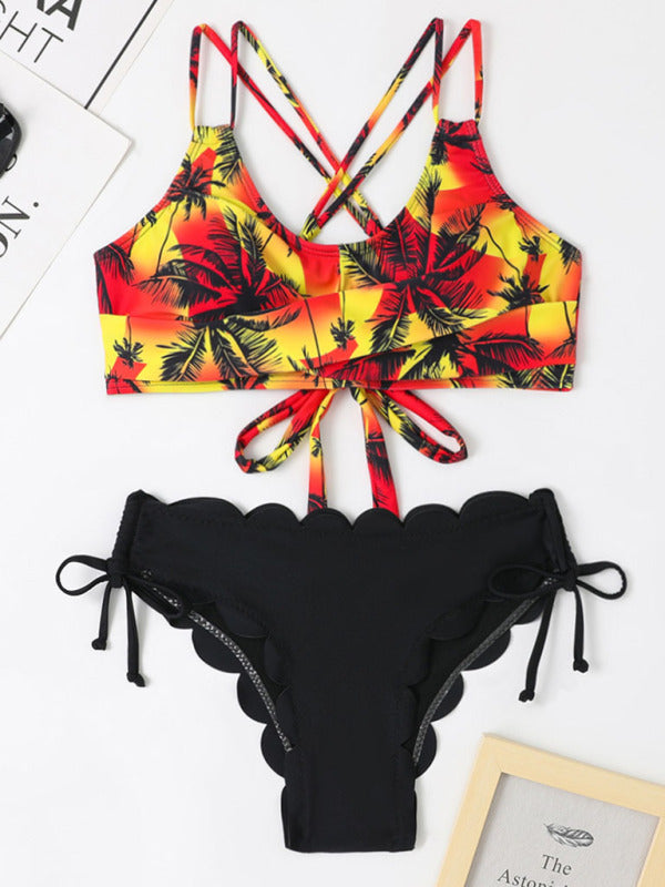 Two Piece Bikini- Multicolor Coconut 3 Print Bikini - Two Piece Swimwear for Women- - Pekosa Women Clothing