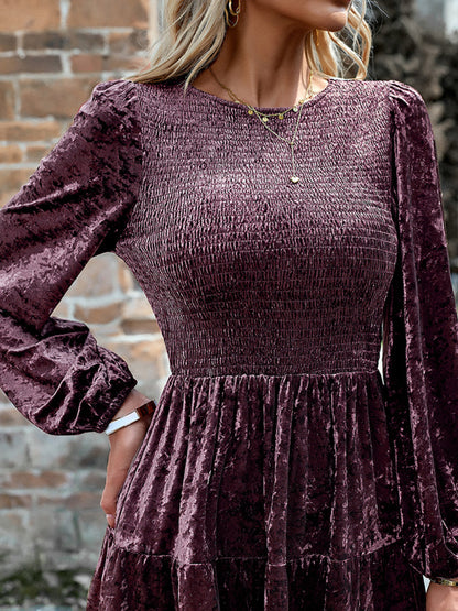 Velvet Dresses- Elegant Sparkly Velvet Dress for Cocktails- - Pekosa Women Clothing