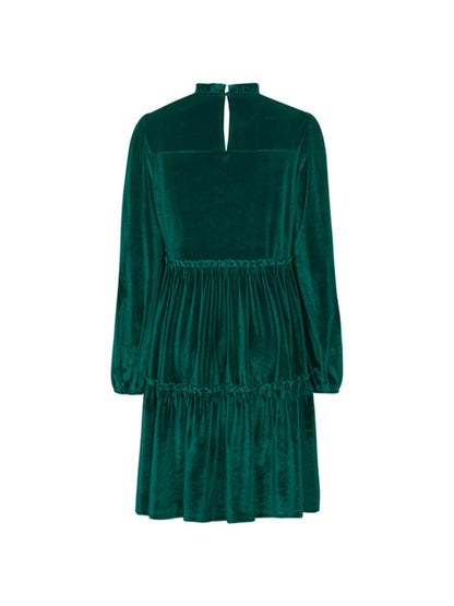 Velvet Dresses- Holiday Couture Winter Velvet Tiered Dress- - Pekosa Women Clothing