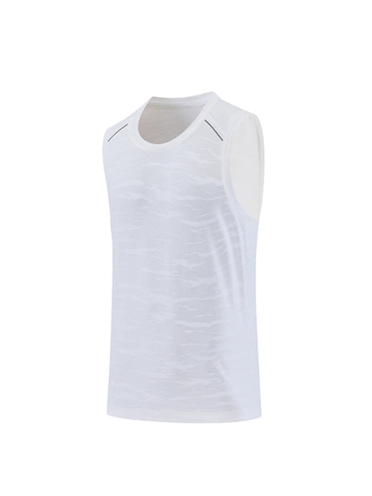 Vests- Men's Quick-Drying Sleeveless Vest Activewear Top- White- Pekosa Women Clothing