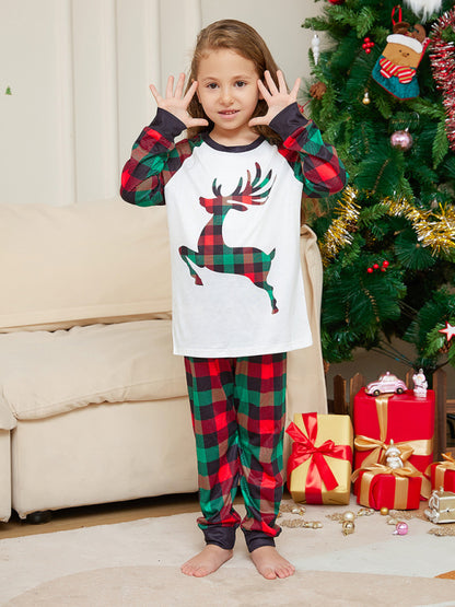 Xmas Pajamas- Cotton Plaid Reindeer Pajamas for the Whole Family on Thanksgiving- - Pekosa Women Clothing