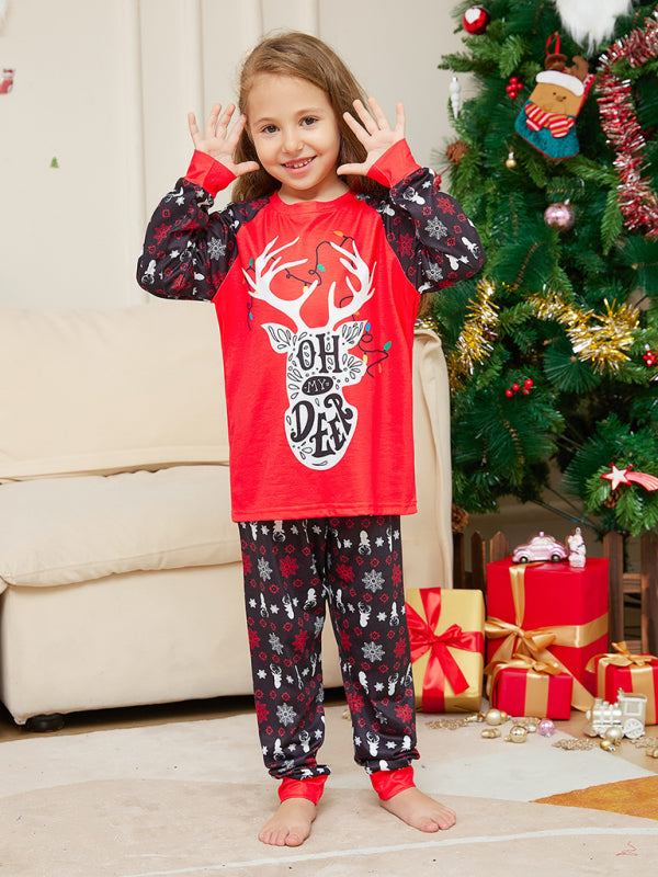 Xmas Pajamas- Family Matching Pajama Sets with 'Oh My Deer' Reindeer for Thanksgiving & Christmas- - Pekosa Women Clothing