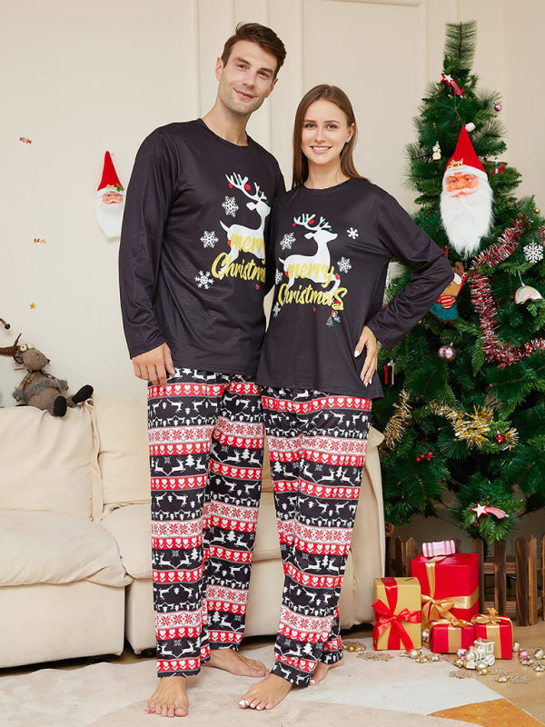 Xmas Pajamas- Family Matching Pajama Sets with Reindeer Elk for Thanksgiving & Christmas- - Pekosa Women Clothing