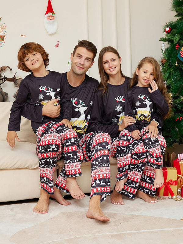 Xmas Pajamas- Family Matching Pajama Sets with Reindeer Elk for Thanksgiving & Christmas- - Pekosa Women Clothing