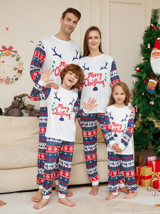 Xmas Pajamas- Festive Family Fun: Matching Oh Dear Reindeer Pajamas for Thanksgiving & Christmas- White- Pekosa Women Clothing
