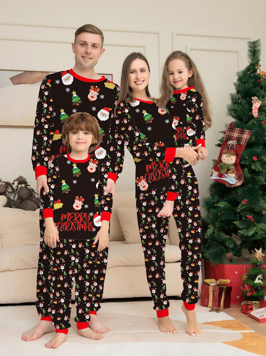 Xmas Pajamas- Kids' Cotton Thanksgiving Christmas Matching Pajama Set- Christmas theme- Pekosa Women Clothing