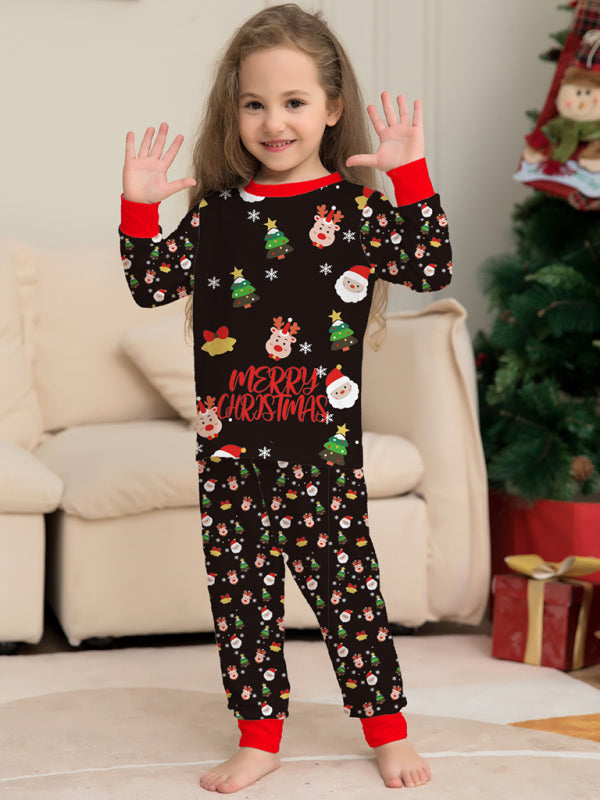 Xmas Pajamas- Kids' Cotton Thanksgiving Christmas Matching Pajama Set- - Pekosa Women Clothing