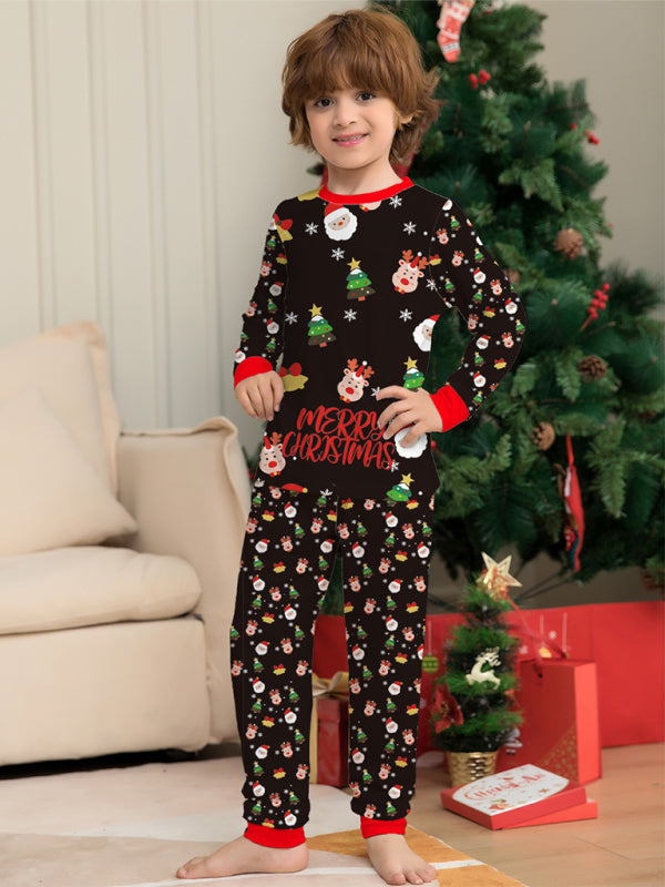 Xmas Pajamas- Kids' Cotton Thanksgiving Christmas Matching Pajama Set- - Pekosa Women Clothing