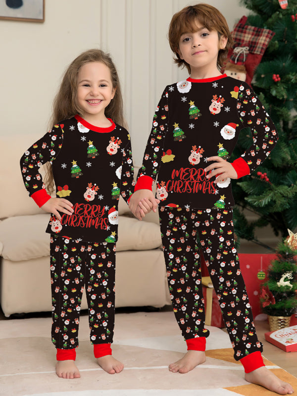 Xmas Pajamas- Kids' Cotton Thanksgiving Christmas Matching Pajama Set- - Pekosa Women Clothing