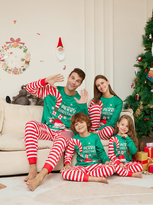 Xmas Pajamas- Mom's Santa-Themed Thanksgiving Christmas Cotton Pajamas Set- - Pekosa Women Clothing