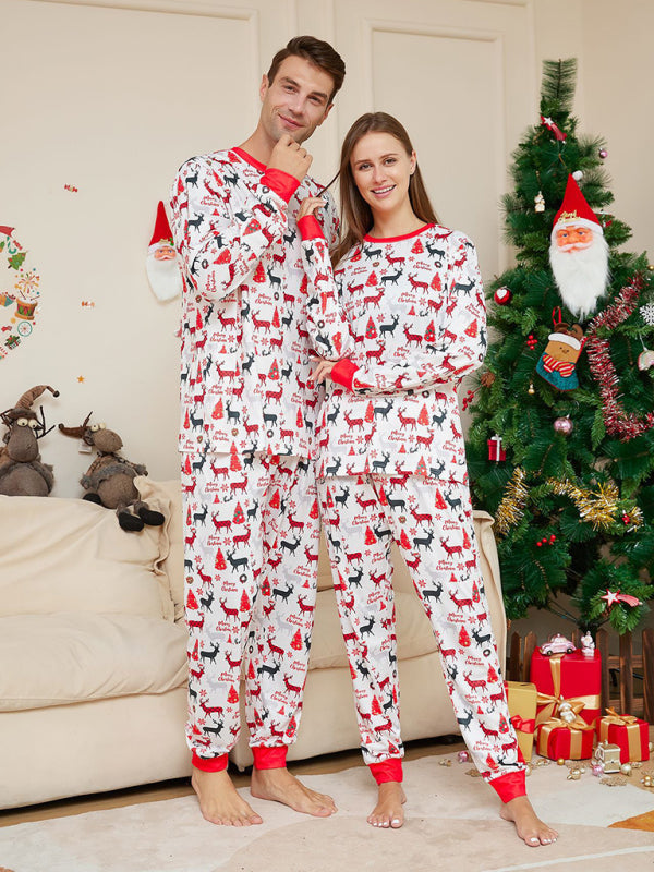 Xmas Pajamas- Thanksgiving & Christmas Joy: Family Matching Reindeer Pajama Set- - Pekosa Women Clothing