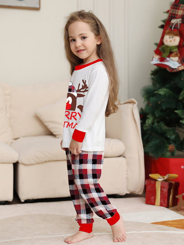 Xmas Pajamas- Thanksgiving & Christmas Tradition: Plaid Reindeer Pajama Set for the Whole Family- - Pekosa Women Clothing