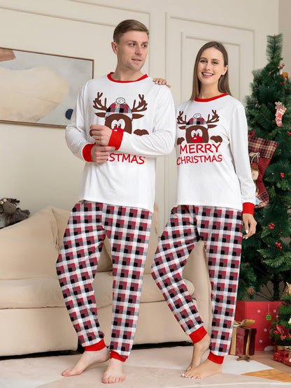 Xmas Pajamas- Thanksgiving & Christmas Tradition: Plaid Reindeer Pajama Set for the Whole Family- - Pekosa Women Clothing