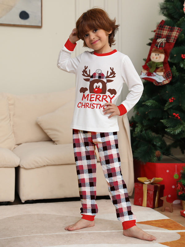 Xmas Pajamas- Thanksgiving & Christmas Tradition: Plaid Reindeer Pajama Set for the Whole Family- - Pekosa Women Clothing