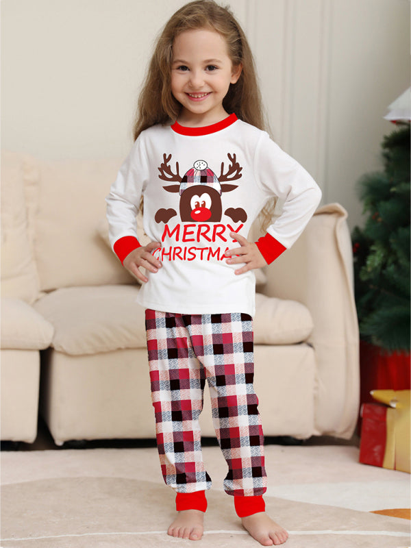 Xmas Pajamas- Thanksgiving & Christmas Tradition: Plaid Reindeer Pajama Set for the Whole Family- - Pekosa Women Clothing