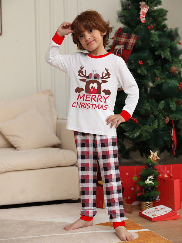 Xmas Pajamas- Thanksgiving & Christmas Tradition: Plaid Reindeer Pajama Set for the Whole Family- - Pekosa Women Clothing