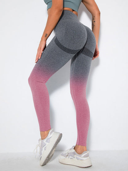 Yoga Pants- Ombre Seamless Peach Butt Lifting Yoga Pants- - Pekosa Women Clothing